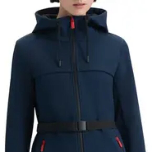 NEW HUNTER Longline Belted Coat in navy for women 1225 10 - Picture 5 of 7